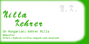 nilla kehrer business card